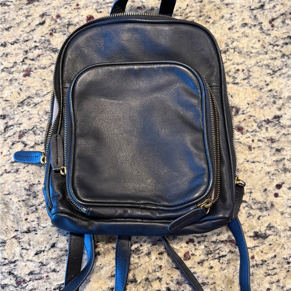 Real leather backpack